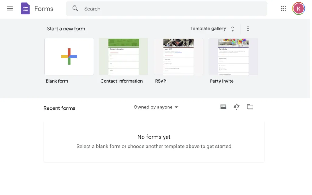 Free online quiz maker at Google Forms