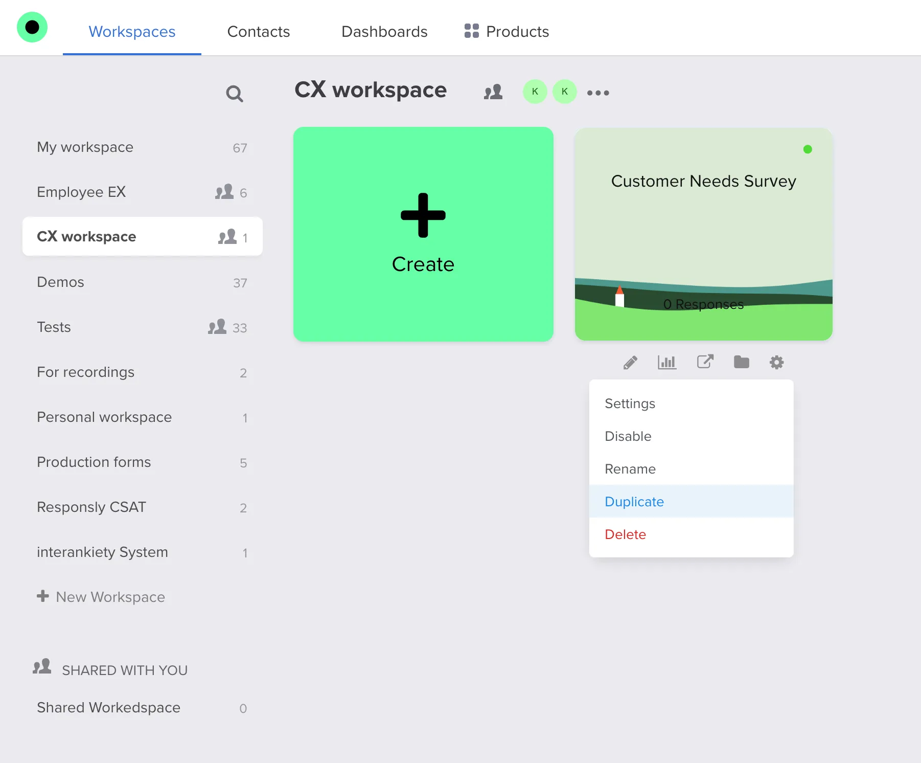 Copy your form from the dashboard settings menu