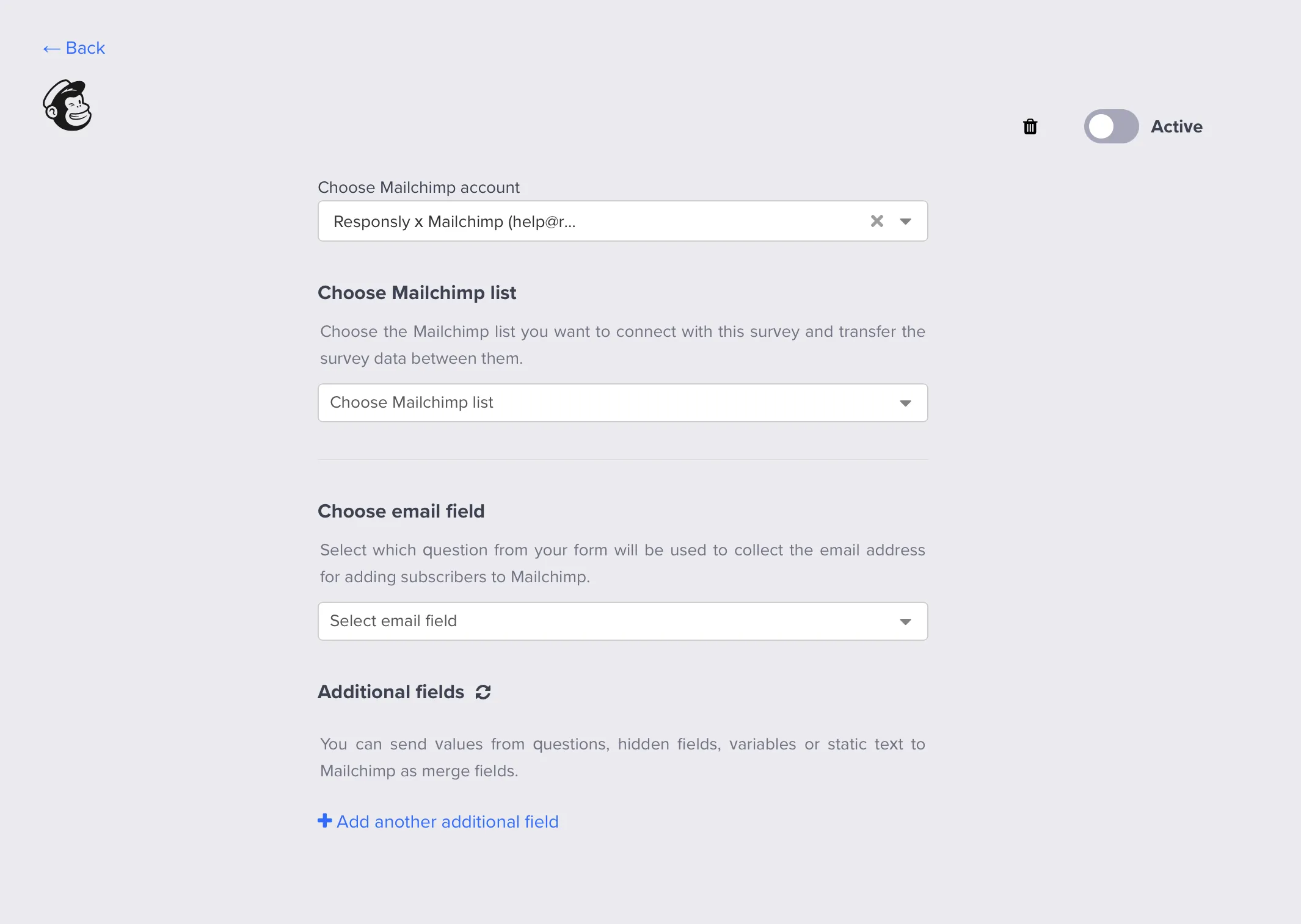 Mailchimp field mapping