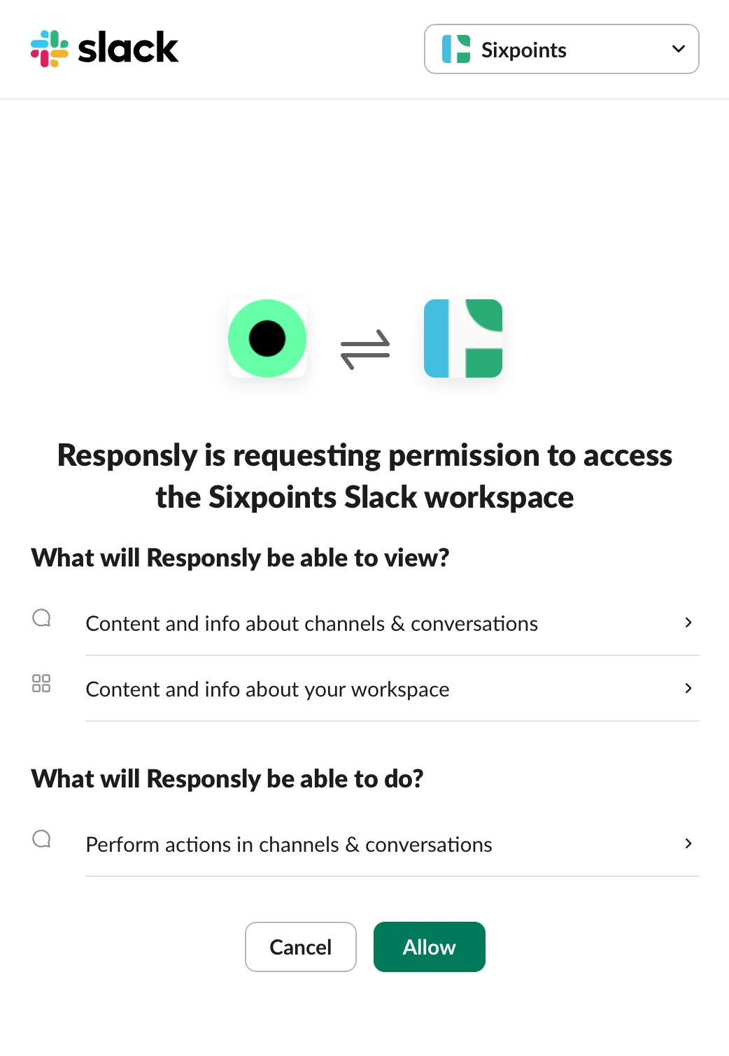 Slack OAuth permission
