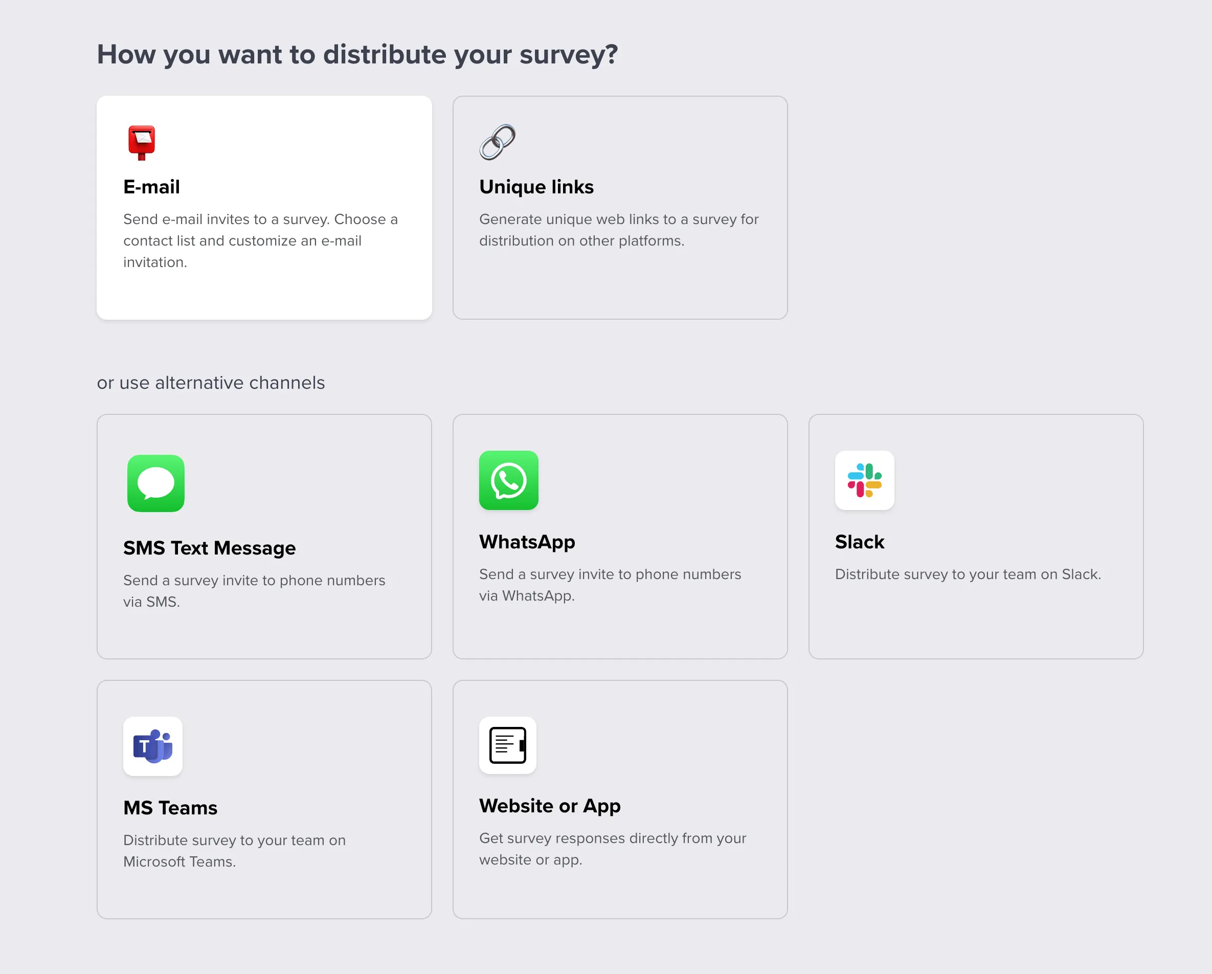 Survey invitations overview