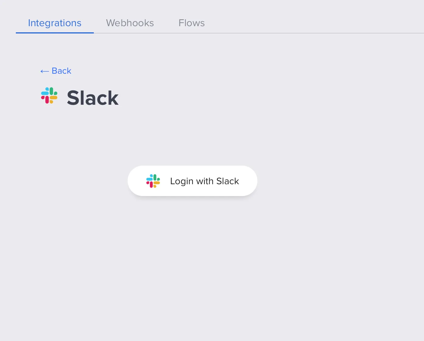 Slack login button