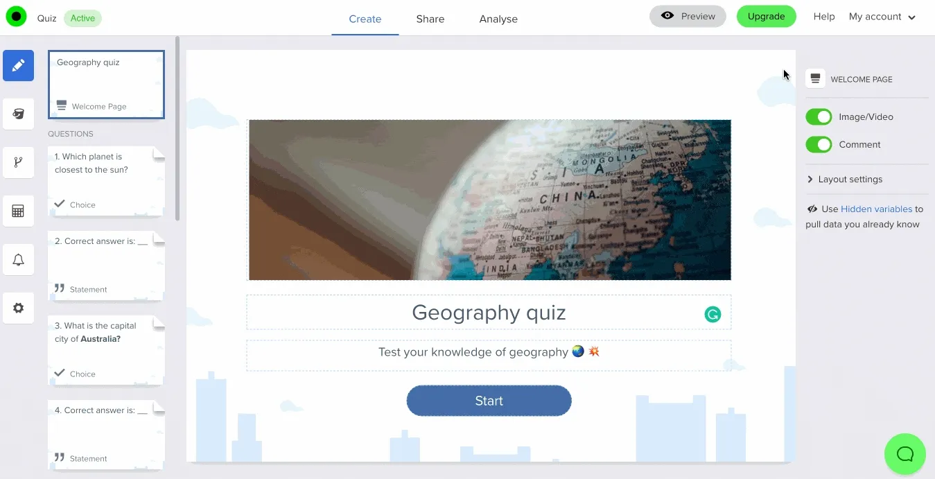 Testing the survey preview