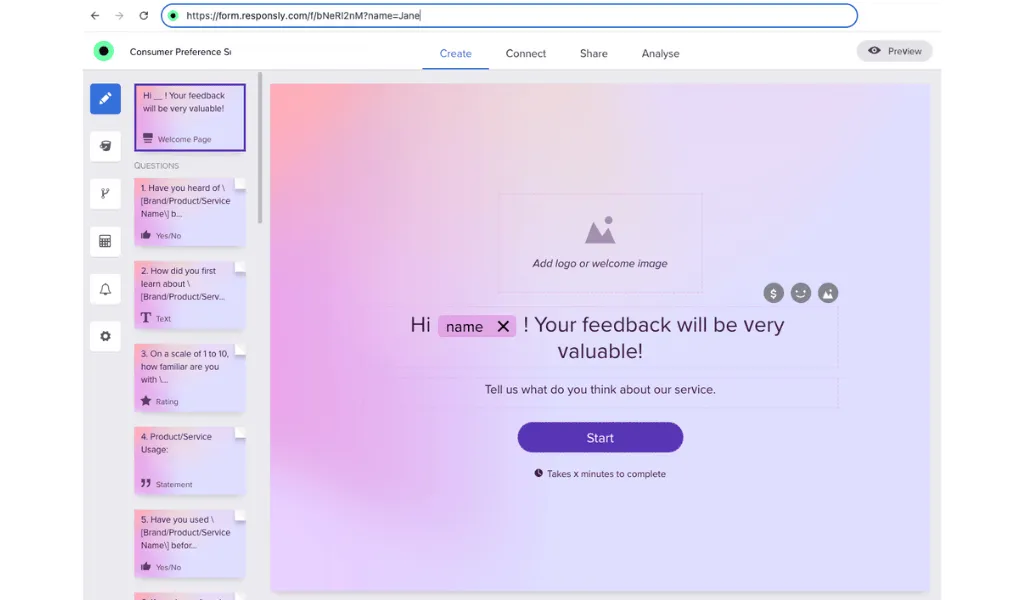 Answer piping example