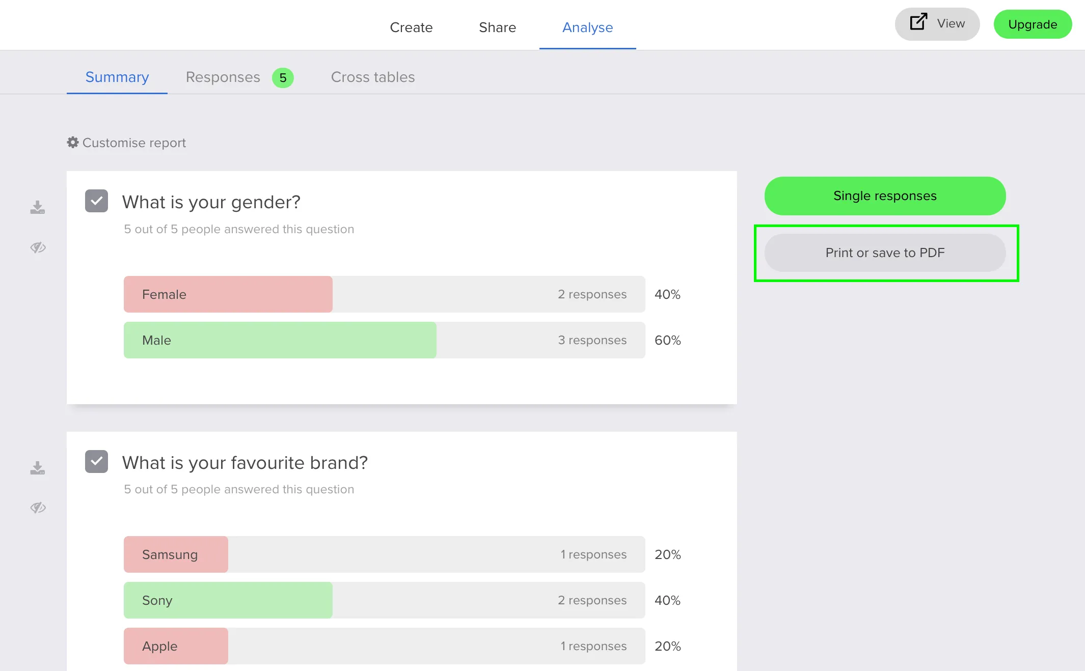 Export overall report to PDF
