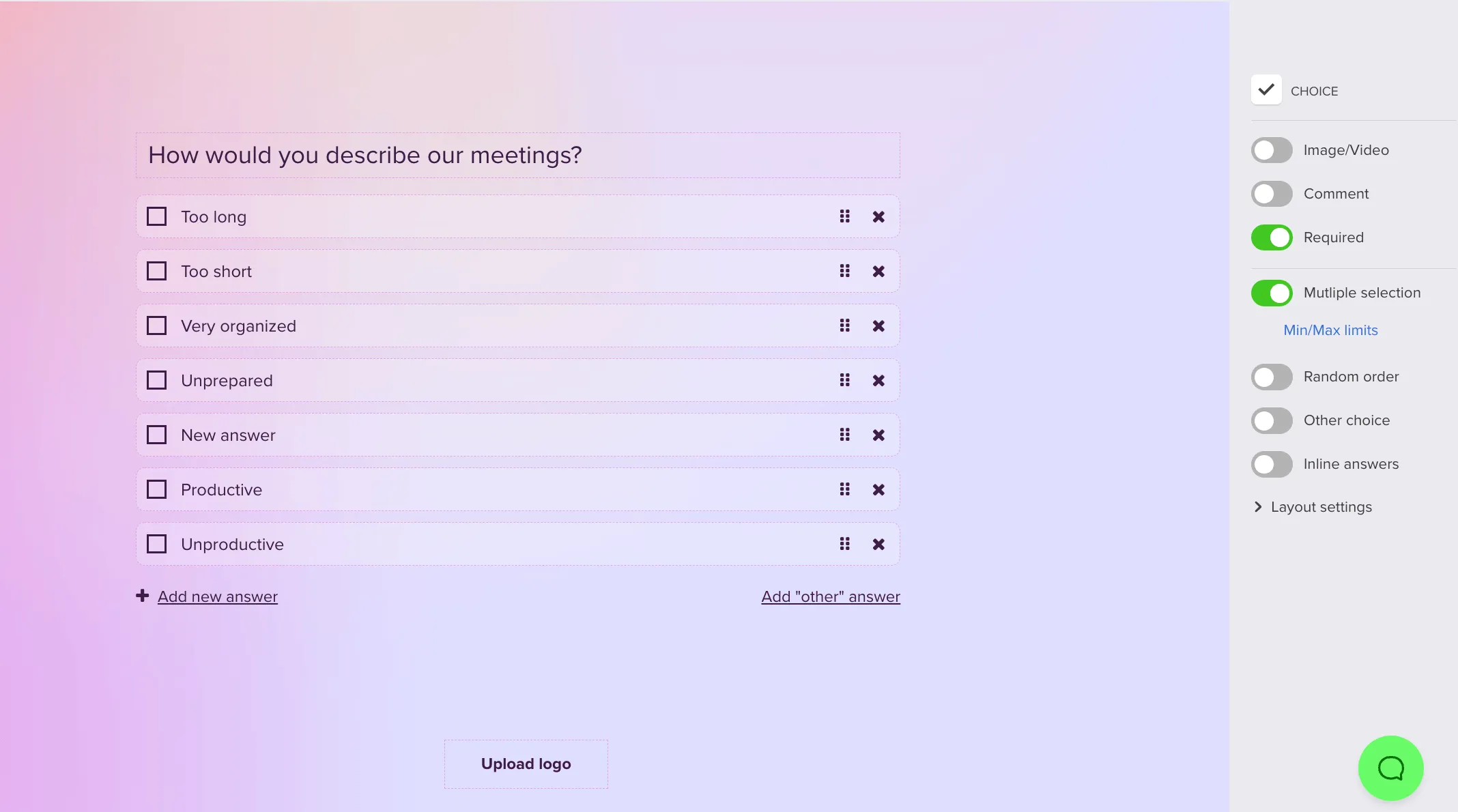 Multiple choice examples
