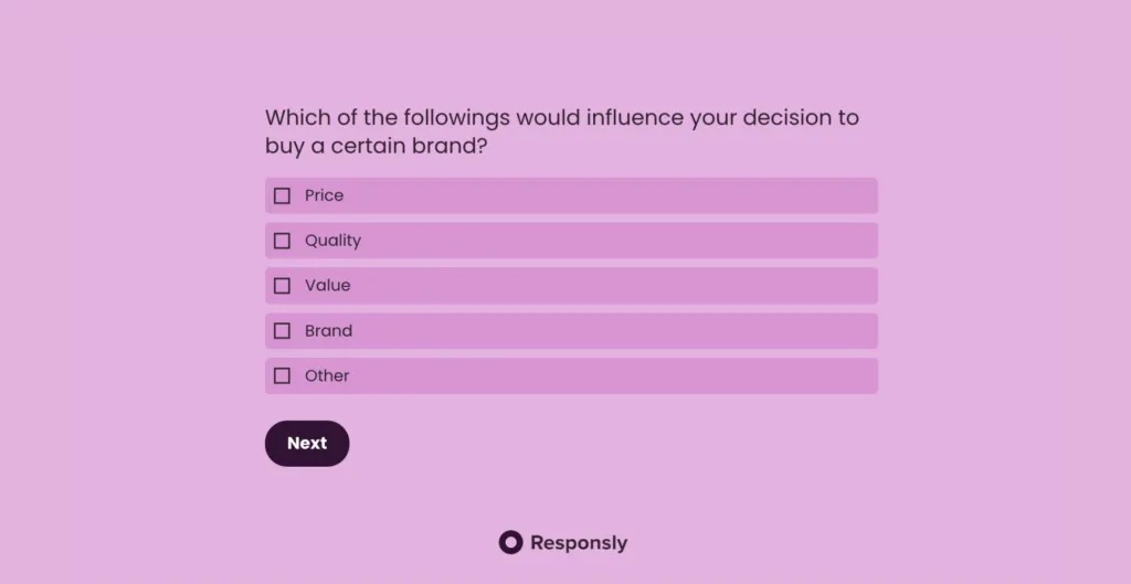 Market research survey