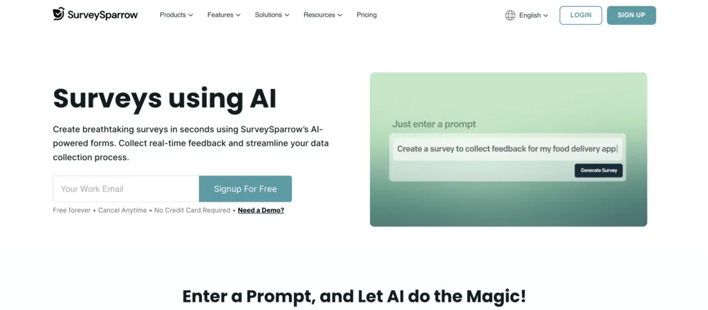 SurveySparrow Interface